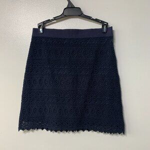 Loft Mini Skirt Size 2 Petite Lace Blue LIned NWT